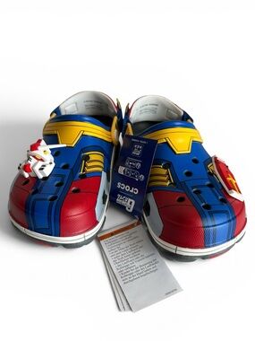 New Gundam Crocs - Blue Red Yellow Slip-On Clogs Men’s Size 6 or Women’s Size 8
